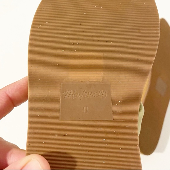 Madewell Leeandra Leather Sandals Slides Size 8 Puffy Cloud Straps Pistachio - Picture 5 of 7